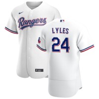 Texas Texas Rangers #24 Jordan Lyles Men's Nike White Home 2020 Authentic Player MLB Jersey