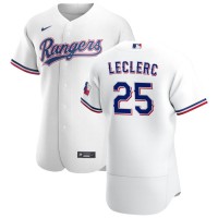 Texas Texas Rangers #25 Jose Leclerc Men's Nike White Home 2020 Authentic Player MLB Jersey