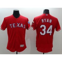Texas Rangers #34 Nolan Ryan Red Flexbase Authentic Collection Stitched MLB Jersey