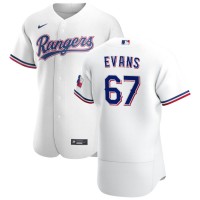 Texas Texas Rangers #67 Demarcus Evans Men's Nike White Home 2020 Authentic Player MLB Jersey