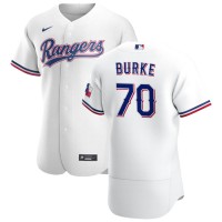 Texas Texas Rangers #70 Brock Burke Men's Nike White Home 2020 Authentic Player MLB Jersey
