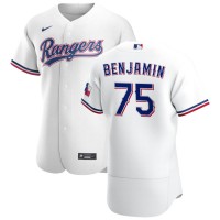 Texas Texas Rangers #75 Wes Benjamin Men's Nike White Home 2020 Authentic Player MLB Jersey