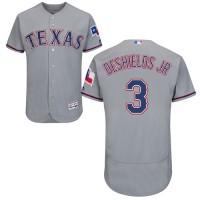 Texas Rangers #3 Delino DeShields Jr. Grey Flexbase Authentic Collection Stitched MLB Jersey