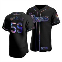 Texas Texas Rangers #59 Brett Martin Men's Nike Iridescent Holographic Collection MLB Jersey - Black