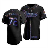 Texas Texas Rangers #72 Jonathan Hernandez Men's Nike Iridescent Holographic Collection MLB Jersey - Black