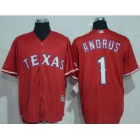 Texas Rangers #1 Elvis Andrus Red New Cool Base Stitched MLB Jersey