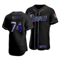 Texas Texas Rangers #74 Sam Huff Men's Nike Iridescent Holographic Collection MLB Jersey - Black