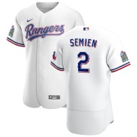 Texas Texas Rangers #2 Marcus Semien Men's Nike White Home 2020 Authentic Patch Player MLB Jersey