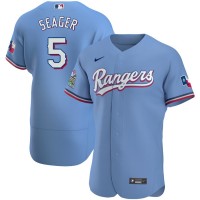 Texas Texas Rangers #5 Corey Seager Men's Nike Light Blue Alternate 2020 Authentic Team MLB Jersey
