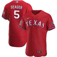 Texas Texas Rangers #5 Corey Seager Men's Nike Scarlet Alternate 2020 Authentic Team MLB Jersey
