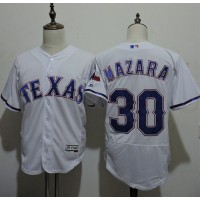 Texas Rangers #30 Nomar Mazara White Flexbase Authentic Collection Stitched MLB Jersey
