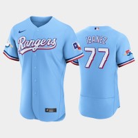 Texas Texas Rangers #77 Andy Ibanez Authentic 50th Anniversary Men's Nike Alternate MLB Jersey - Light Blue