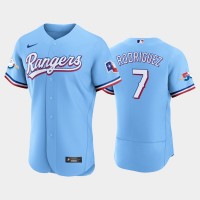 Texas Texas Rangers #7 Ivan Rodriguez Authentic 50th Anniversary Men's Nike Alternate MLB Jersey - Light Blue