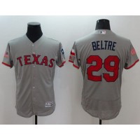 Texas Rangers #29 Adrian Beltre Grey Fashion Stars & Stripes Flexbase Authentic Stitched MLB Jersey