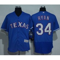 Texas Rangers #34 Nolan Ryan Blue Flexbase Authentic Collection Stitched MLB Jersey