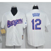 Mitchell And Ness Texas Rangers #12 Rougned Odor White Throwback Stitched MLB Jersey