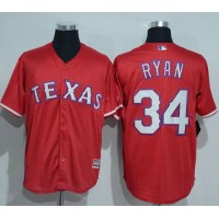 Texas Rangers #34 Nolan Ryan Red New Cool Base Stitched MLB Jersey