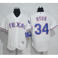 Texas Rangers #34 Nolan Ryan White Flexbase Authentic Collection Stitched MLB Jersey