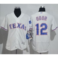 Texas Rangers #12 Rougned Odor White Flexbase Authentic Collection Stitched MLB Jersey