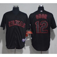 Texas Rangers #12 Rougned Odor Black Strip Stitched MLB Jersey
