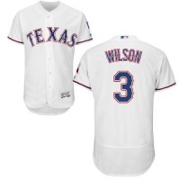 Texas Rangers #3 Russell Wilson White Flexbase Authentic Collection Stitched MLB Jersey