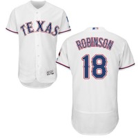 Texas Rangers #18 Drew Robinson White Flexbase Authentic Collection Stitched MLB Jersey