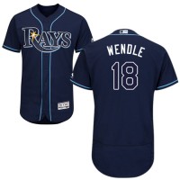 Tampa Bay Rays #18 Joey Wendle Dark Blue Flexbase Authentic Collection Stitched MLB Jersey