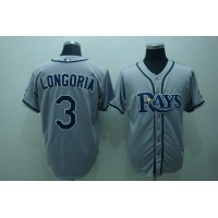 Tampa Bay Rays #3 Evan Longoria Grey Stitched MLB Jersey