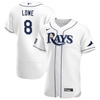 Tampa Bay Tampa Bay Rays #8 Brandon Lowe Men's Nike White Home 2020 World Series Bound Authentic Player MLB Jersey