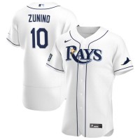 Tampa Bay Tampa Bay Rays #10 Mike Zunino Men's Nike White Home 2020 World Series Bound Authentic Player MLB Jersey