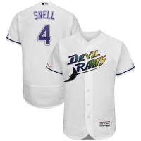 Tampa Bay Tampa Bay Rays #4 Blake Snell Majestic Turn Back The Clock Home Flex Base Authentic Collection Player Jersey White