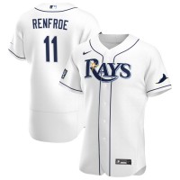 Tampa Bay Tampa Bay Rays #11 Hunter Renfroe Men's Nike White Home 2020 World Series Bound Authentic Player MLB Jersey
