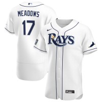 Tampa Bay Tampa Bay Rays #17 Austin Meadows Men's Nike White Home 2020 World Series Bound Authentic Player MLB Jersey