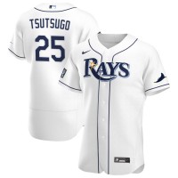 Tampa Bay Tampa Bay Rays #25 Yoshi Tsutsugo Men's Nike White Home 2020 World Series Bound Authentic Player MLB Jersey