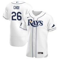 Tampa Bay Tampa Bay Rays #26 Ji-Man Choi Men's Nike White Home 2020 World Series Bound Authentic Player MLB Jersey