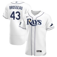 Tampa Bay Tampa Bay Rays #43 Mike Brosseau Men's Nike White Home 2020 World Series Bound Authentic Player MLB Jersey