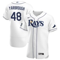 Tampa Bay Tampa Bay Rays #48 Ryan Yarbrough Men's Nike White Home 2020 World Series Bound Authentic Player MLB Jersey