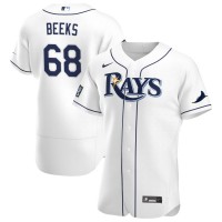 Tampa Bay Tampa Bay Rays #68 Jalen Beeks Men's Nike White Home 2020 World Series Bound Authentic Player MLB Jersey