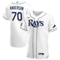 Tampa Bay Tampa Bay Rays #70 Nick Anderson Men's Nike White Home 2020 World Series Bound Authentic Player MLB Jersey
