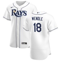 Tampa Bay Tampa Bay Rays #18 Joey Wendle Men's Nike White Home 2020 Authentic Player MLB Jersey