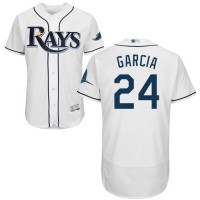 Tampa Bay Rays #24 Avisail Garcia White Flexbase Authentic Collection Stitched MLB Jersey