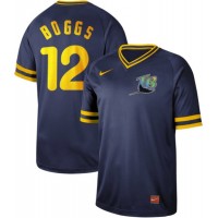 Nike Tampa Bay Rays #12 Wade Boggs Navy Authentic Cooperstown Collection Stitched MLB Jersey