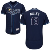 Tampa Bay Rays #13 Brad Miller Dark Blue Flexbase Authentic Collection Stitched MLB Jersey