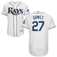 Tampa Bay Rays #27 Carlos Gomez White Flexbase Authentic Collection Stitched MLB Jersey
