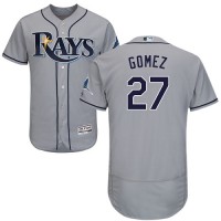Tampa Bay Rays #27 Carlos Gomez Grey Flexbase Authentic Collection Stitched MLB Jersey