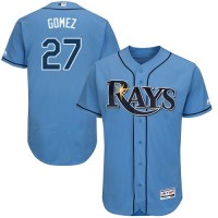 Tampa Bay Rays #27 Carlos Gomez Light Blue Flexbase Authentic Collection Stitched MLB Jersey