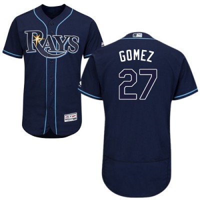 Tampa Bay Rays #27 Carlos Gomez Dark Blue Flexbase Authentic Collection Stitched MLB Jersey