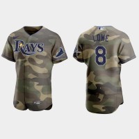 Tampa Bay Tampa Bay Rays #8 Brandon Lowe Men's Nike 2021 Armed Forces Day Authentic MLB Jersey -Camo