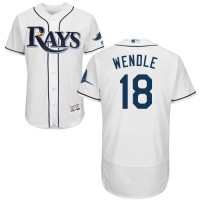 Tampa Bay Rays #18 Joey Wendle White Flexbase Authentic Collection Stitched MLB Jersey