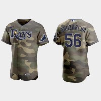 Tampa Bay Tampa Bay Rays #56 Randy Arozarena Men's Nike 2021 Armed Forces Day Authentic MLB Jersey -Camo